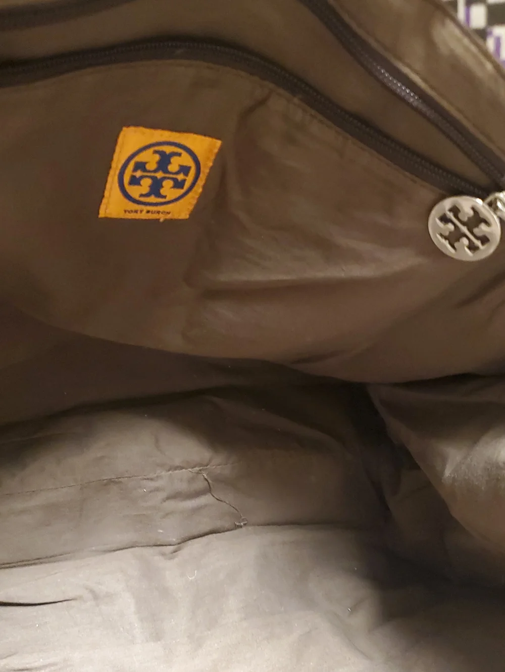 Tory Burch Vintage Purple And Brown Geometric Tote Bag